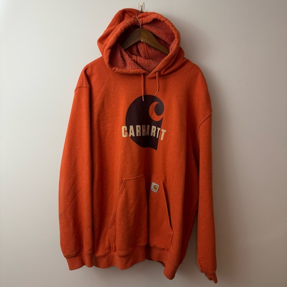 Carhartt Orange men’s Hoodie loose fit size 2XL - Picture 1 of 7